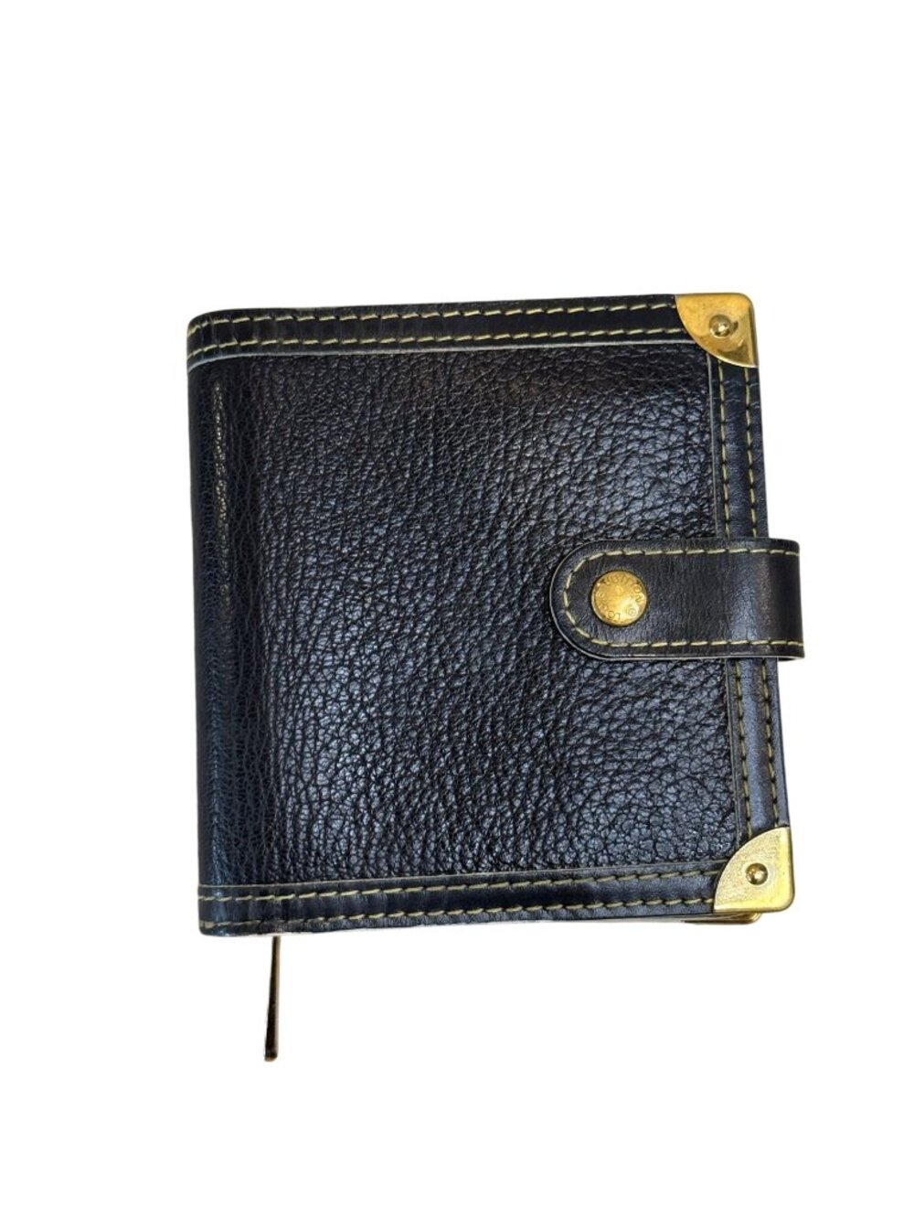 Louis Vuitton Black Suhali Leather Compact Zippy Wallet